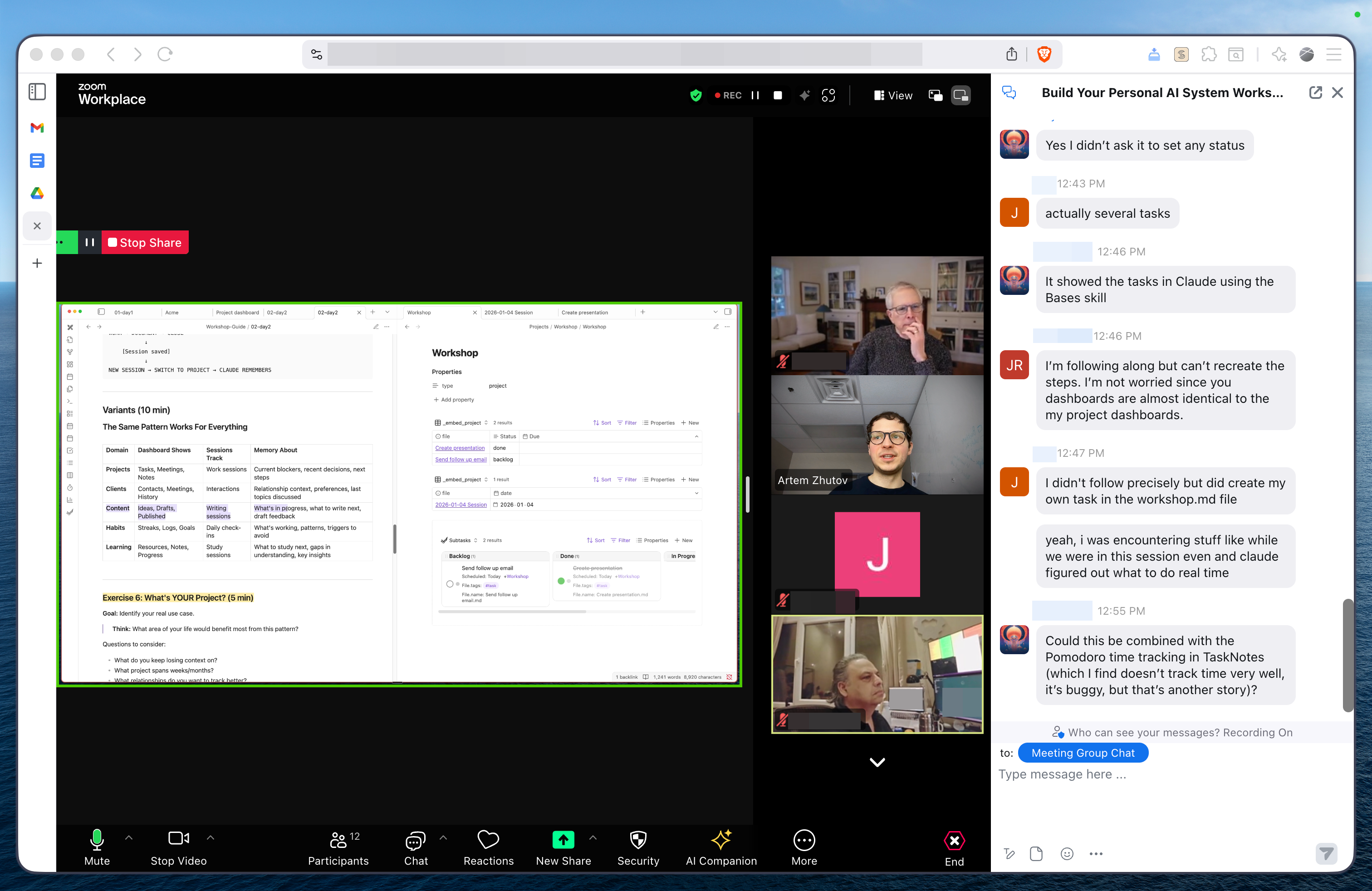 Workshop Cohort 1 participants